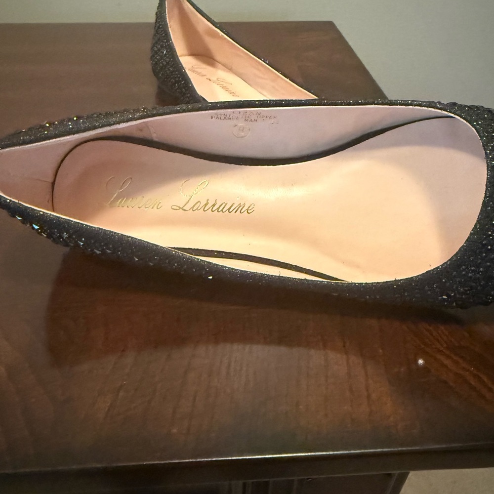 Lauren Lorraine Black Jeweled Ballet Flats - Picture 4 of 6